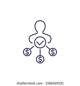 shareholder icon on white, line vector