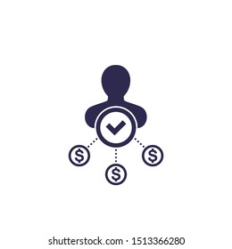 shareholder icon on white, vector