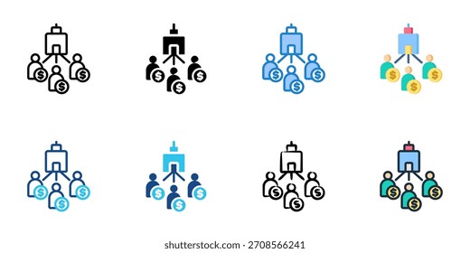 Conjunto de iconos de accionistas colección de Vector de estilo múltiple 
