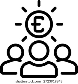 Icono de línea de accionista Ilustración Vector