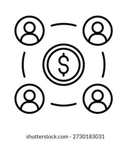 Ilustração vetorial do ícone do esboço do acionista