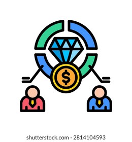 Shareholder Value Icon Lineal Color Vector Illustration