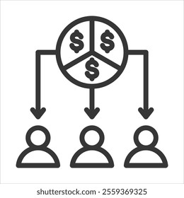 Shareholder Value Outline Icon Vector Illustration