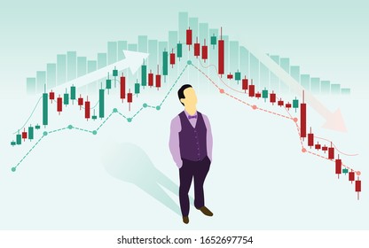 Shareholder watching graphs of a stock market