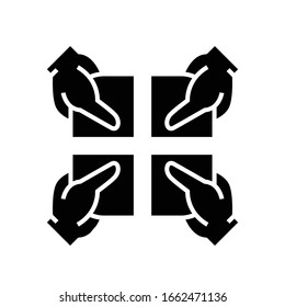 Shareholders black icon, concept illustration, vector flat symbol, glyph sign.