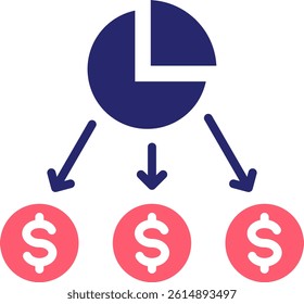 Shareholders Equity Icon Fill Vector Illustration