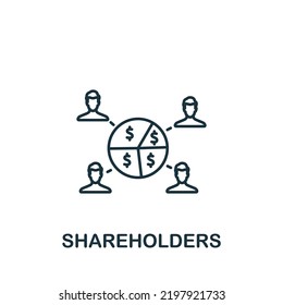 Shareholders icon. Line simple Crowdfunding icon for templates, web design and infographics
