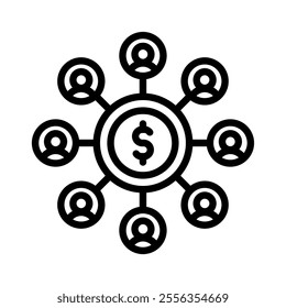 Shareholders icon line vector illustration on white background.