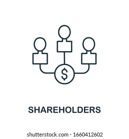 Shareholders icon. Simple line element Shareholders symbol for templates, web design and infographics