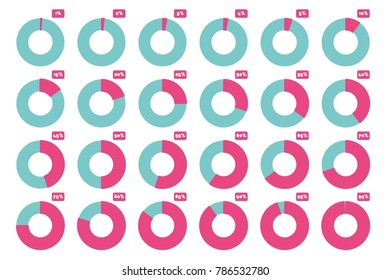 Shares circle diagram vector icons chart percentage image for infographics web graphics clip art