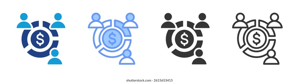 Shares icon set multiple style collection