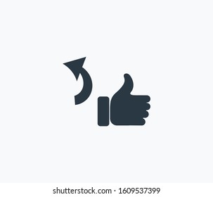 Shares with like icon isolated on clean background. Shares with like icon concept drawing icon in modern style. Vector illustration for your web mobile logo app UI design.