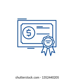 Shares line icon concept. Shares flat  vector symbol, sign, outline illustration.
