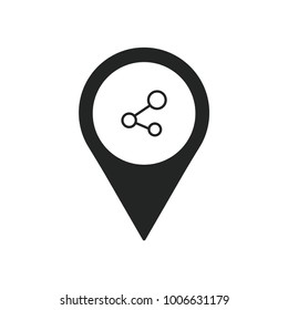 ShareSymbol Inside Location Modern Simple Vector Icon