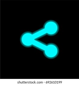 Sharethis blue glowing neon ui ux icon. Glowing sign logo vector