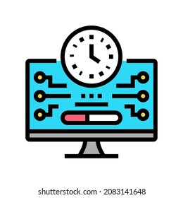 Shareware-Upload-Farbsymbol-Vektorgrafik. Shareware-Upload-Zeichen. einzelne Symbolillustration