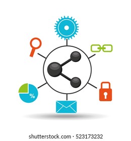 sharin symbol technology social media concept vector illustration eps 10