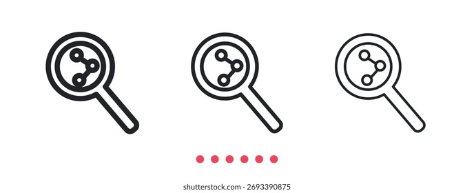 Sharing analysis icon. Thin line icon vector