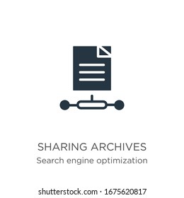 Sharing archives icon vector. Trendy flat sharing archives icon from seo & web collection isolated on white background. Vector illustration can be used for web and mobile graphic design, logo, eps10