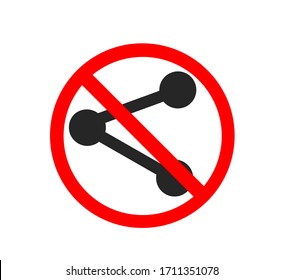 Sharing Ban Icon Isolated On White Background, Sharing Not Allowed