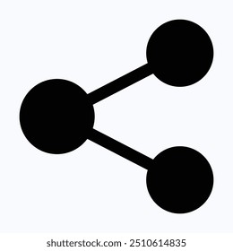 Sharing, Bluetooth, Share Icon, Connector, Social Media Share Sign Vector Icon, User Interface, User Experience, Isolated Silhouette Vector Icon.