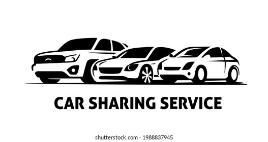 Sharing Car Logo Template vector. Rent auto sign