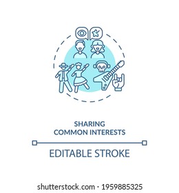 Sharing common interests with partner concept icon. Going out and spend resting time together ideas thin line illustration. Music preferences vector isolated outline RGB color drawing. Editable stroke