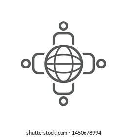Sharing consult logo template, vector connected people icon design