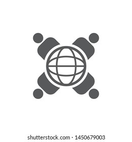 Sharing consult logo template, vector connected people icon design