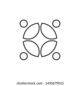 Sharing consult logo template, vector connected people icon design
