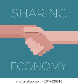 Sharing economy concept illustration. Handshake vector icon