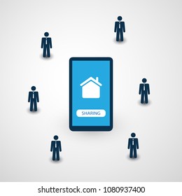 Sharing Economy - Home Renting or Peer to Peer Accommodation Design Concept