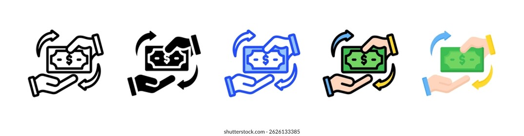 Compartiendo la Colección de iconos de economía con varios estilos