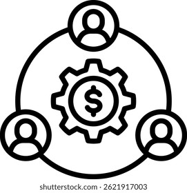 Ilustração do vetor da linha do ícone da economia de compartilhamento