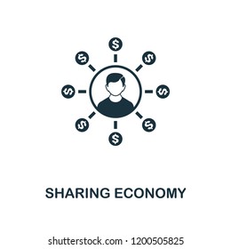Sharing Economy icon. Monochrome style design from fintech icon collection. UI and UX. Pixel perfect sharing economy icon. For web design, apps, software, print usage.