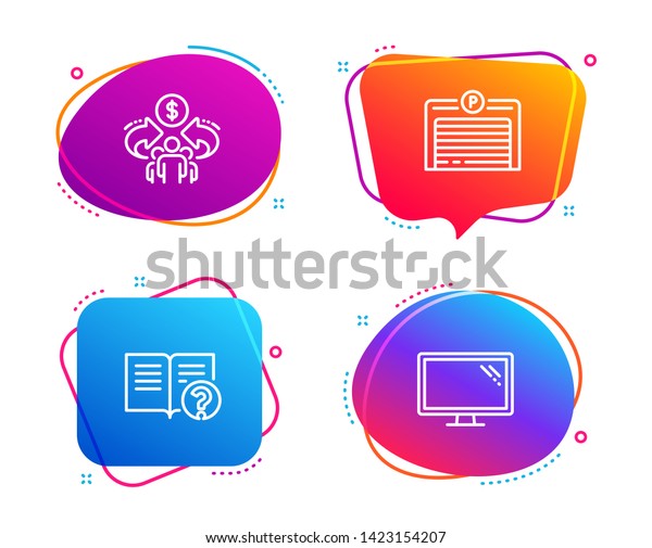 Sharing Economy Parking Garage Help Icons Stock Vector Royalty