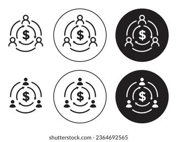 sharing economy vector icon set in black color. Suitable for apps and website UI designs