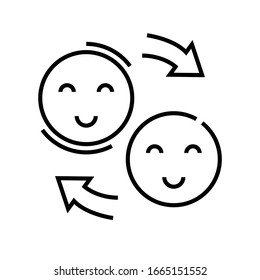 Sharing emotions line icon, concept sign, outline vector illustration, linear symbol.
