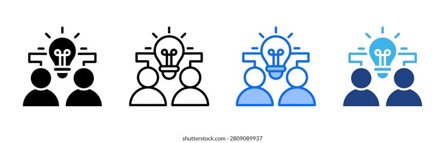 Sharing Experience icon set multiple style collection