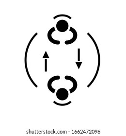 Sharing expirience black icon, concept illustration, vector flat symbol, glyph sign.