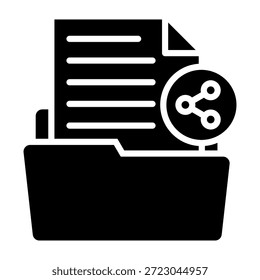 Sharing File Icon Glyph Style Vector Illustration