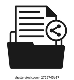 Sharing File Icon Mixed Style Vector Illustration