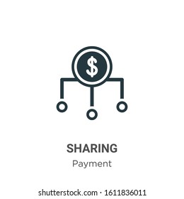 Sharing glyph icon vector on white background. Flat vector sharing icon symbol sign from modern payment collection for mobile concept and web apps design.