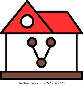 Sharing House Line Vector Icon Design