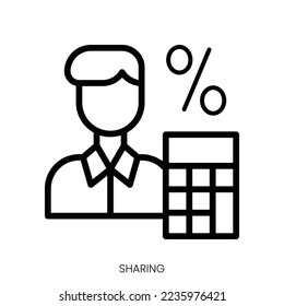 sharing icon. Line Art Style Design Isolated On White Background