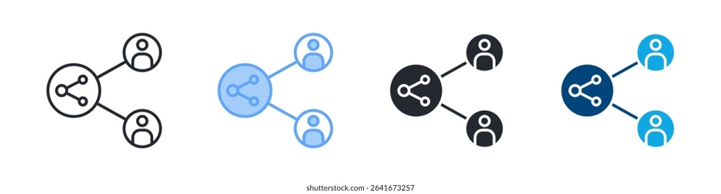 Sharing Icon Set Multiple Style. Design In Outline, Blue, Glyph, Dualtone