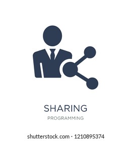 Sharing icon. Trendy flat vector Sharing icon on white background from Programming collection, vector illustration can be use for web and mobile, eps10