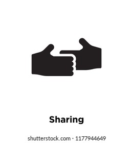 Sharing icon vector isolated on white background, logo concept of Sharing sign on transparent background, filled black symbol