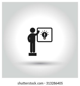 sharing idea presentation Icon. Black Business Pictogram. vector illustration