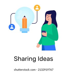Sharing ideas flat icon is easy to use and download 

